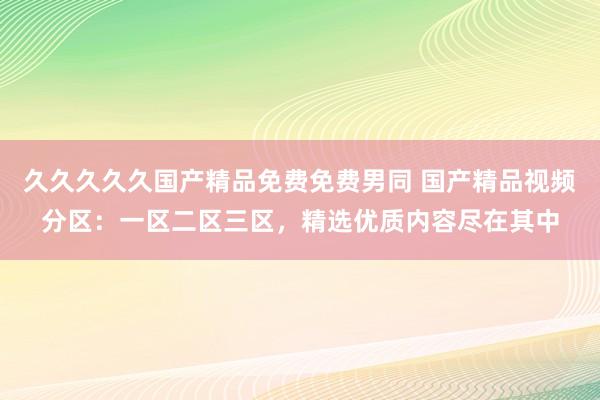 久久久久久国产精品免费免费男同 国产精品视频分区：一区二区三区，精选优质内容尽在其中