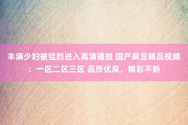 丰满少妇被猛烈进入高清播放 国产麻豆精品视频：一区二区三区 品质优良，精彩不断