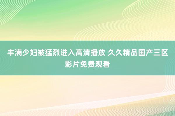 丰满少妇被猛烈进入高清播放 久久精品国产三区影片免费观看